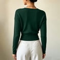 thumbnail image 6 of Long Sleeve Tops for Women Surplice Neck Solid Color Collar Waist Cinched Top Outfit Travel Wear, 6 of 8