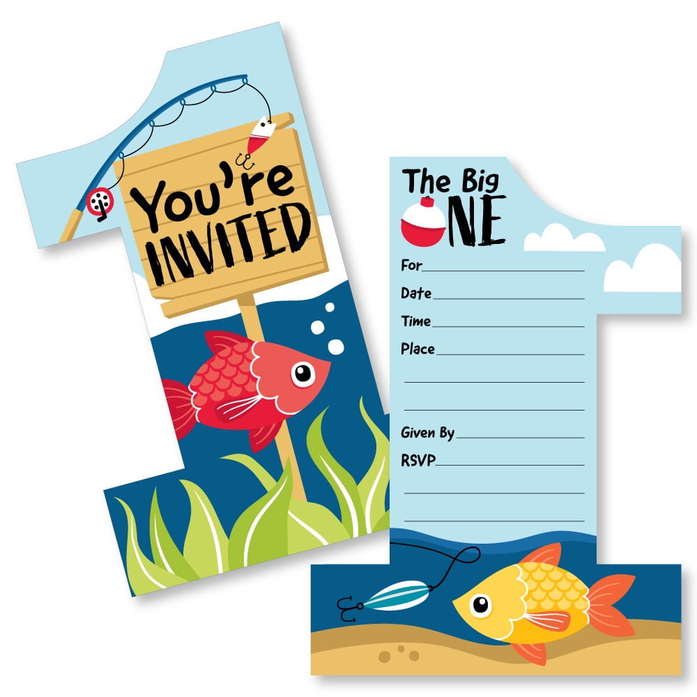 The Big One First Birthday Fish The Big One Invitation The Big One Fishing Birthday Fishing Birthday Invitation Fishing Invitation