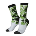 thumbnail image 1 of Fotbe Watercolor Green Leaves Calcetas Largas con Estampado para Hombre y Mujer – Calcetas de Compresión Transpirables y Elásticas, Viajar y Uso Diario Talla 5-11, 1 of 6