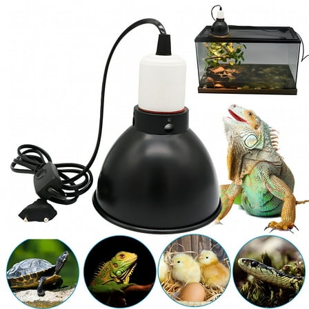 HIBIBUD Reptile Heat Lamp Fixture Heat-Resistant Deep Dome Reptile Light Fixture with Power Cable