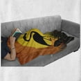 thumbnail image 6 of Tropical Soft Flannel Fleece Throw Blanket, Sunset View with Romantic Flamingos over Plants Horizon Landscape, Cozy Plush for Indoor and Outdoor Use, 60" x 80", Dark Orange Yellow Black, by Ambesonne, 6 of 6