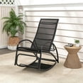 thumbnail image 6 of GVN Outdoor Rocking Chair Rocking Chairs & Gliders,2-in-1 Outdoor Rocking Chair with 4-Position Adjustable Backrest for Patio Porch Poolside-Black, 6 of 10