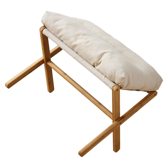 Foldable X Leg Soft Cushioned Foot Stool Multifunctional Foot Rest with Soft Cushion
