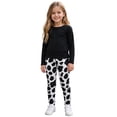 thumbnail image 3 of XAOFW Girls Tights Pants Elastic Waistband Cow Print Stretchy Straight Leg Trousers Toddler Kids Comfortable Daily Wear Fall Pants, 3 of 6