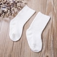 thumbnail image 3 of Kmbangi Boy Girl Knit Ribbed Socks Solid Color Letter Ankle Length Breathable Socks, 3 of 7