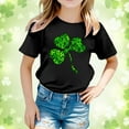 thumbnail image 2 of LUOGENLI Spring T Shirts Valentine's Day for Girls St. Patrick's Day 10-12 Trendy Children's Printed Round Neck Short Sleeved T Shirt for Boys and Girls Black 12-13 Years, 2 of 4