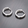 thumbnail image 3 of Solid White Gold Plated 925 Sterling Silver Small Unisex Huggie Hoop Earrings, 3 of 5