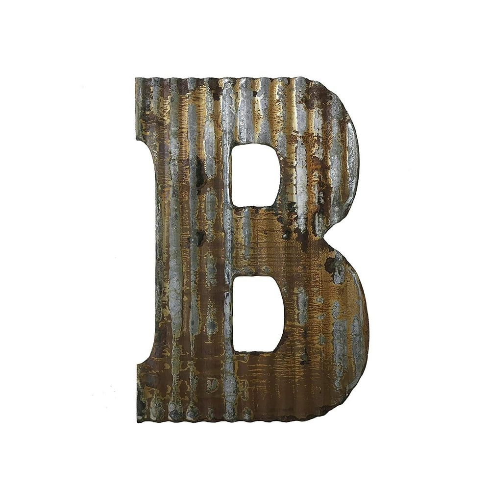 Farmhouse Rustic 24'' Wall Decor Corrugated Metal Letter B Walmart
