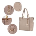 thumbnail image 6 of MKF Collection Merlina Women's Tote Bag & Wallet Vegan Leather Handbag 2pcs Set by Mia K - Taupe Beige, 6 of 6