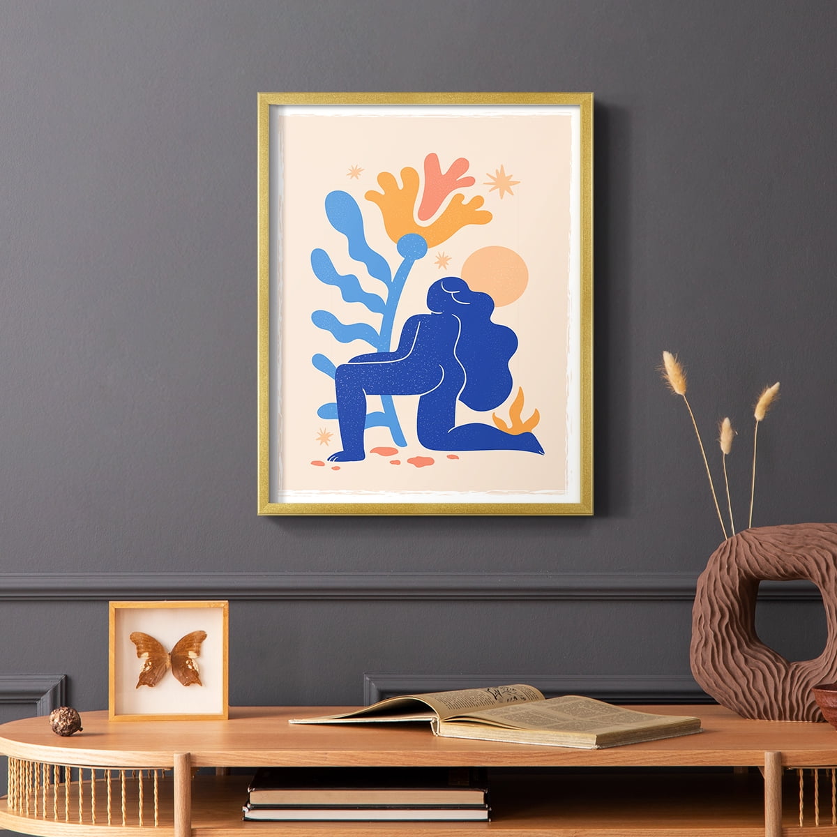 Matisse CCCLXIV in Gold Solid Wood 11 x 14 Framed Print