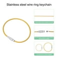 thumbnail image 4 of Uxcell 16pcs Wire Keychain Cable 6" Plastic Coated 2mm Stainless Steel Key Ring Cable Loop Rings Yellow, 4 of 7