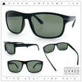 thumbnail image 2 of Mens Tempered Glass Lens Wrap Around Plastic Sport Sunglasses Shiny Black, 2 of 8