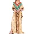 thumbnail image 2 of LA LEELA Women's Summer African Beach Maxi Slit Dresses Caftan Loungewear Dashiki Print Casual Cover up Caftans for Women Plus 2X-3X Ginger, Animal Skin, 2 of 4