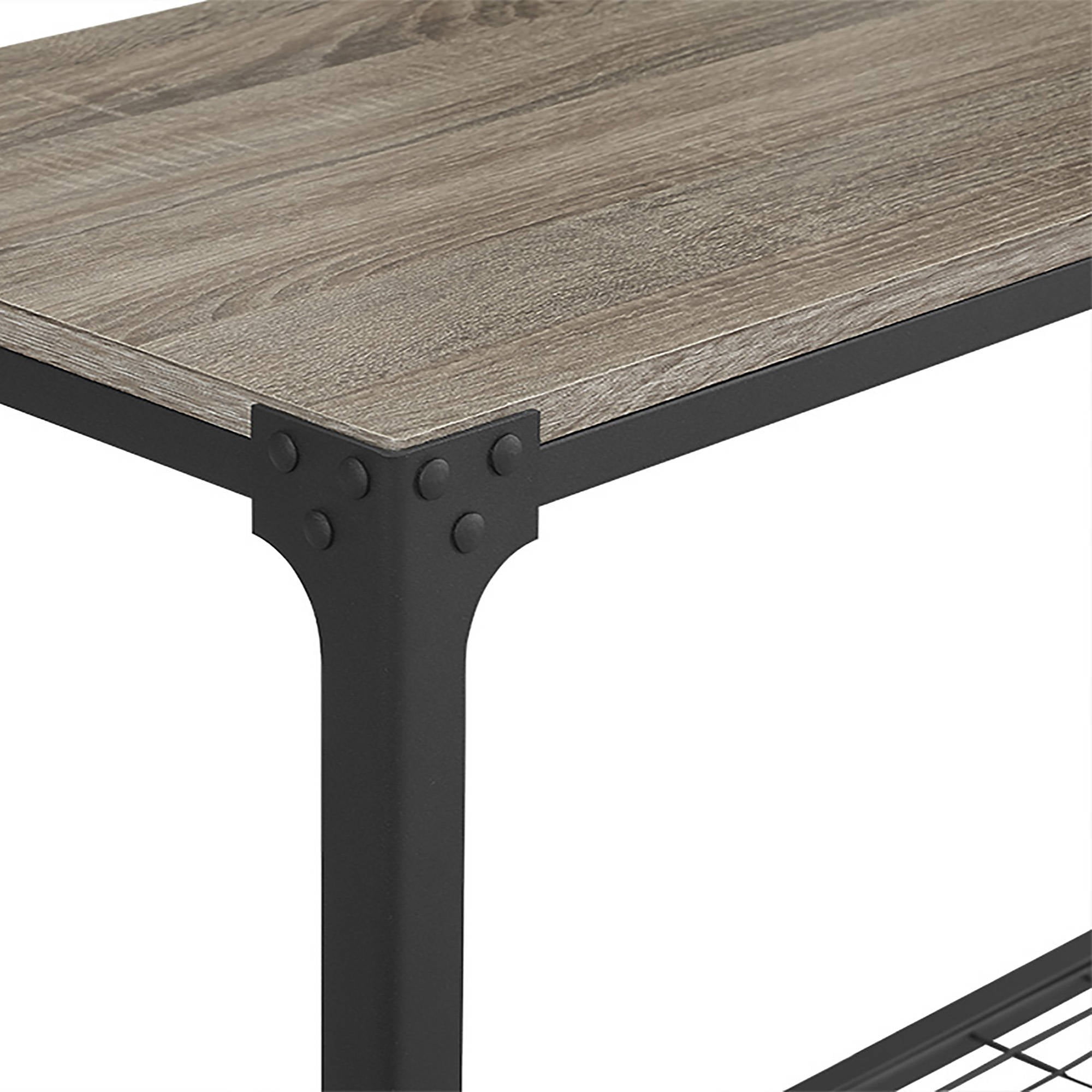 Manor Park Angle Iron Rustic Wood Entry Console Table, Driftwood