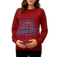 thumbnail image 2 of RKSTN Women's Maternity Sweatshirts Plus Size Crewneck Pregnancy Graphic Print Pullover Hoodless Sweatshirts Top Womens Casual Oversized Round Neck Loose Comfy Funny Printed Long Sleeve T Shirts, 2 of 7