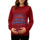 thumbnail image 2 of RKSTN Women's Maternity Sweatshirts Plus Size Crewneck Pregnancy Graphic Print Pullover Hoodless Sweatshirts Top Womens Casual Oversized Round Neck Loose Comfy Funny Printed Long Sleeve T Shirts, 2 of 7