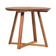 thumbnail image 2 of Table à Manger Ronde en Bois Massif à Dossier à Lattes Moderne - Marron, 2 of 5