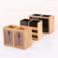 thumbnail image 4 of Eco-Friendly Bamboo Utensil Holder Divider Chopsticks Organizer for Kitchen Spatula Tongs Cutlery Fork Spoon(A Style), 4 of 8