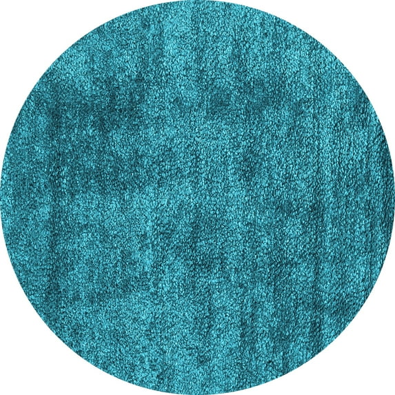 Ahgly Company Indoor Round Abstract Light Blue Contemporary Area Rugs, 7' Round