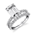 thumbnail image 1 of Women's Sterling Silver 925 Bridal Set Engagement Rings 4.5 Ct Emerald Cubic Zirconia 5, 1 of 6