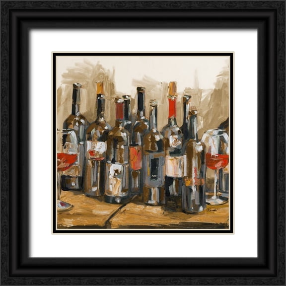 French-Roussia, Heather A. 12x12 Black Ornate Wood Framed with Double Matting Museum Art Print Titled - Tuscan Vino