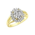thumbnail image 4 of RYLOS Rings for Women 14K Yellow Gold Ring Princess Diana Inspired 9X7MM Gemstone & Halo of  Diamonds April White Topaz Jewelry for Women Size 7, 4 of 8