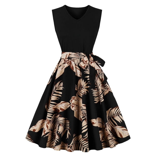 Vestido sin Mangas para las Mujeres Moda Fallow Cintura Media V-Cuello Mezcla de Lana Vestido Casual para el Uso Diario