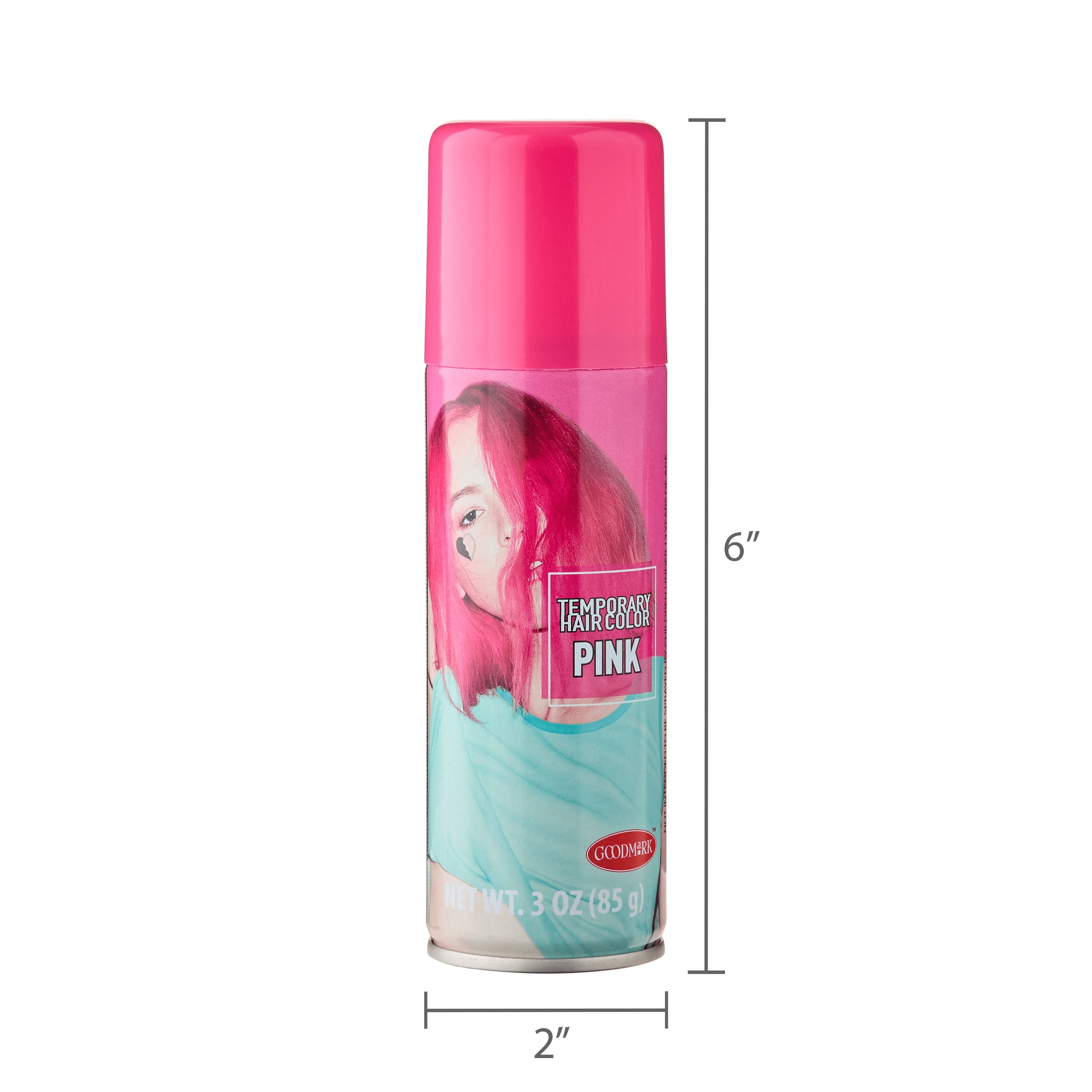 Pink Hair Spray, Halloween Accessory, Temporary Hair Color, 3oz, by Goodmark USA