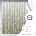 thumbnail image 5 of Punkray Grey and White Striped Polyester Shower Curtain for Bathroom with Hooks, Curtains 72 Inches Long, Weighted Hem, Waterproof Bath Accessories Hotel Style - Machine Washable, 5 of 6