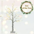 thumbnail image 2 of Gymax 2PCS 2 FT Pre-lit White Birch Tree Artificial Twig Birch Tree Christmas Decoration, 2 of 10