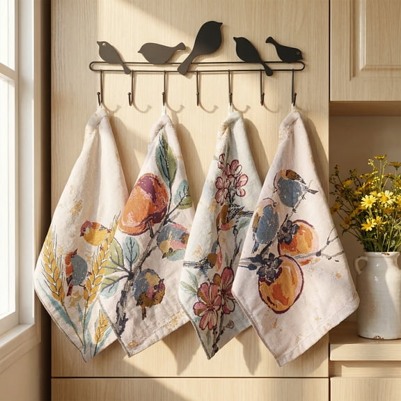 DKLYHW 4PCS Kitchen Towels Set, Super Absorbent Dish Towels, Soft Microfiber Quick Drying Cleaning Cloth Tea Towels for Cooktop Dishes Sinks Dishcloths