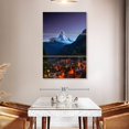 thumbnail image 3 of Elephant Stock Zermatt At Night Wall Art - Vertical Multi Panel Canvas - Living Room Wall Decor - Places Multi Panel - Gray And Black Decor - 32" x 50", 3 of 8