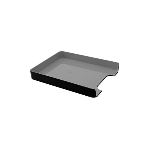 Advantus Fusion Letter Tray 1.7' Height x 10' Width12.8' Length - Desktop - Gray, Black Interior - Plastic - 1Each