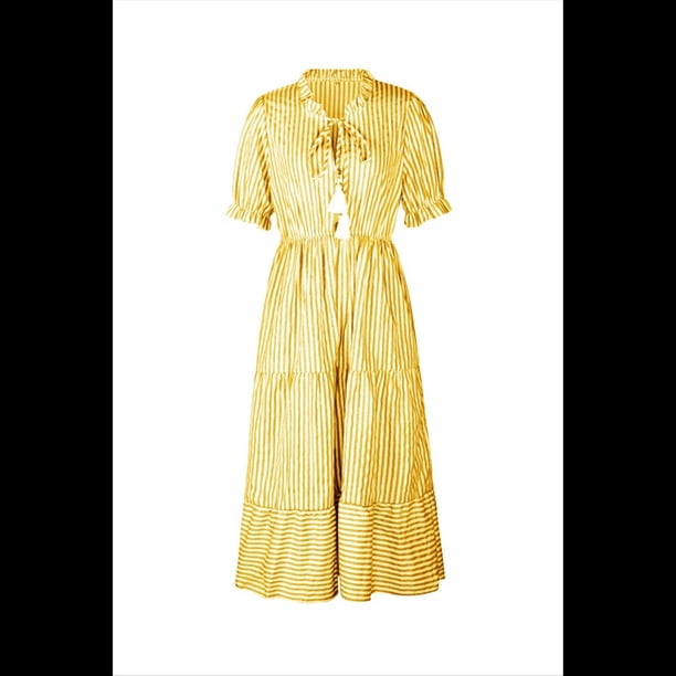 Vestido de Rayas Naranja S