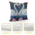 thumbnail image 4 of Qinduosi Pillow Cover,Romantic Animal Couples Love Heart Pillow Case Cover,Watercolor Lotus Flowers Blue Sofa Pillow Cover,Double Sides White, 4 of 5