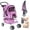 Pink, variant on XF XINFENG Pet Stroller, 4 Wheel Foldable Dog Cat Stroller for Small Medium Dogs & Cats, 33 lbs Capacity Jogger Stroller with Cup Holder & Storage Basket, Black