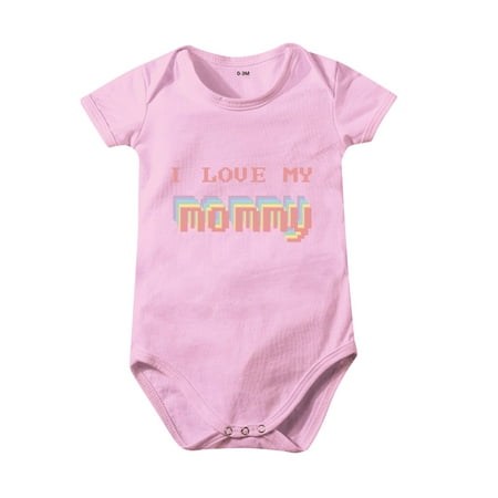 

Toddler Girls Bodysuits Love Heart Printed Printed Short Sleeve Solid Color 0-24 M Daily Kids Children Infant Clothes Cartoon Trendy Soft Cute Outwear Streetwear Spring Summer Rompers Jumpsuits