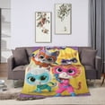 thumbnail image 5 of Superkitties Cartoon Throw Blanket, Super Soft Cozy Flannel Fleece Picnic Blanket for Boys Girls Adults, Warm Plush Blankets for Couch Sofa Bed Living Room, 5 of 8