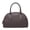 Coffee, variant on Women's Retro Woven Top Handle Satchel, Classic Dark Brown Leather-Style Shell Handbag, Elegant & Sophisticated Everyday Purse Coffee