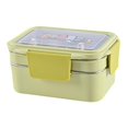 thumbnail image 2 of jifeng Boîte Bento Multifonctionnelle en Acier Inoxydable à 2 Couches, 2 Compartiments Grande Capacité Jaune, 2 of 9