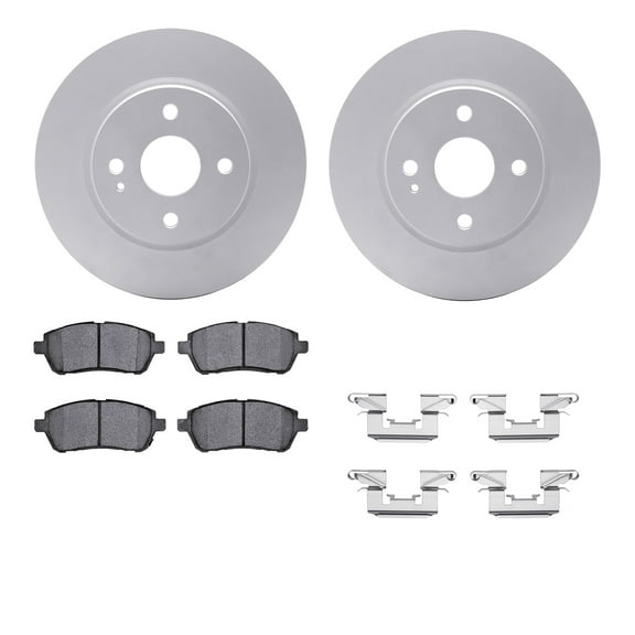 Dynamic Friction Company Front Geospec Brake Rotors with 5000 Advanced Brake Pads includes Hardware 4512-80078