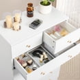 thumbnail image 2 of UHOMEPRO 5 Drawer Dresser, White Dressers with 3 Large Drawer and 2 Small Drawer, Modern Simple Night Stand Chest Organizer with 5 Drawers for Family Room and Home Office, White, 2 of 10