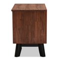 thumbnail image 4 of Baxton Studio Calla Brown and Black Oak Finished 2-Drawer Wood Nightstand, 4 of 9