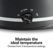Hamilton Beach 8 Qt Slow Cooker, Stoneware Crock with Removable Pot, Black