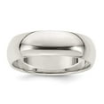 thumbnail image 4 of 925 Sterling Silver 7mm Half-Round Band Ring Size 9, 4 of 7