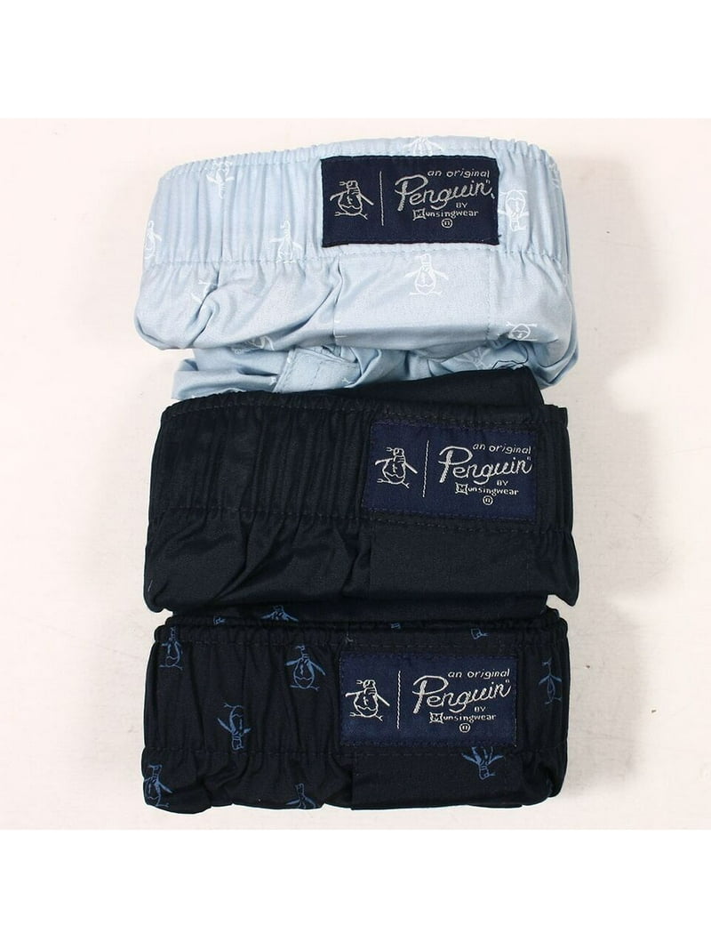 Penguin Men's Pack 3 XLarge - Teal Blue Woven Boxer Brief