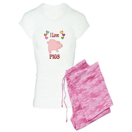 

CafePress - I Love Pigs - Women s Light Pajamas