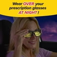 thumbnail image 4 of BattleVision Night Vision Wraparounds Green Night Driving Glasses, AS-SEEN-ON-TV, Fits Over Your Prescription Eyeglasses and Reading, See Clearer, Anti-Glare, Reduces Glare from Headlights, Unisex, 4 of 8