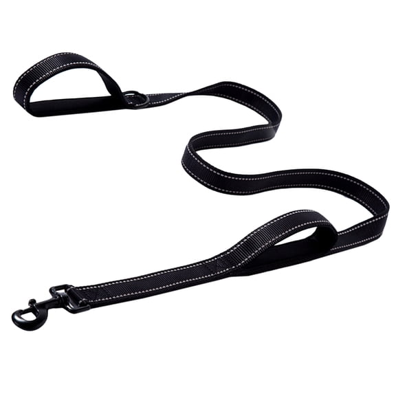 NICEXMAS Dog Traction Strap Nylon Black with Safe Metal Hook 1Set