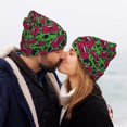 thumbnail image 5 of Pofeuu Graffiti Tape Print Beanie Hat for Men Women Knit Winter Hat Warm Cuffed Skull Beanie Slouchy Soft Unisex, 5 of 6